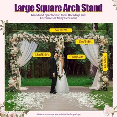6m×3m Wedding Backdrop Stand Carbon Steel Rectangular Party Background Pipe Kit