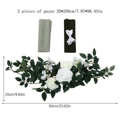 Wedding Chair Decoration 6pcs Chair Decoration Artificial Flower with Fabric