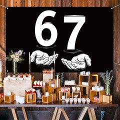 Funny 67 Meme Photo Booth Backdrop 6 7 Six Seven Birthday Party Decoration Wi…