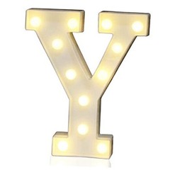 LED Marquee Letter Lights Sign, Light Up Alphabet Letter Letter Y Warm White