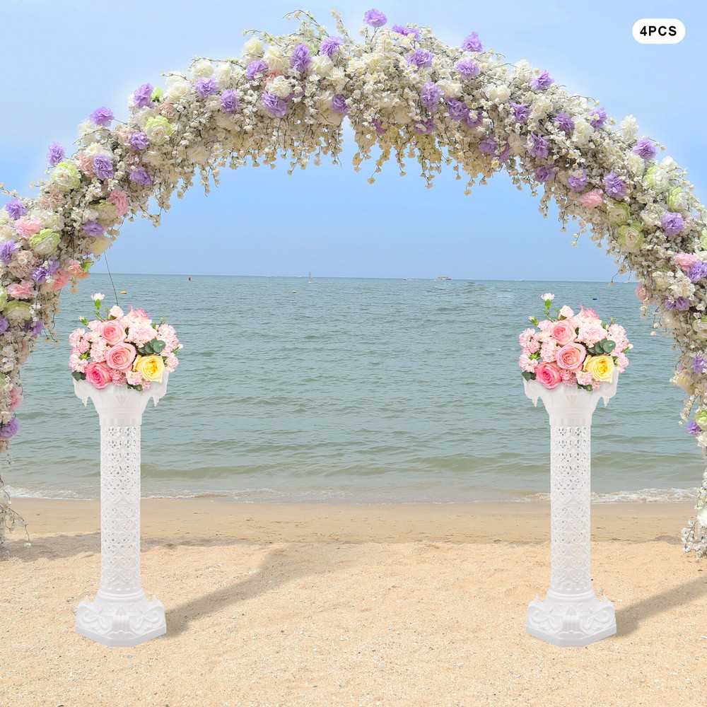 4pcs Roman Column Wedding Roman Pillar Flowerpot Stand Event Party Decor 27*88cm