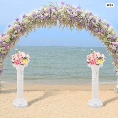 4PCS White Wedding Roman Column, Roman Columns Wedding Column Flowerpot Stand