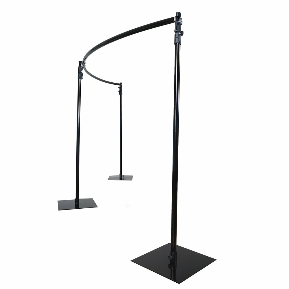 11ft Black Adjustable BACKDROP STAND KIT Curved Pipe Wedding Photo Background