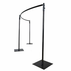 11ft Black Adjustable BACKDROP STAND KIT Curved Pipe Wedding Photo Background