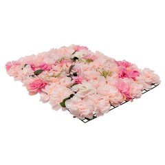 20 Pcs Artificial Flower Wall Panels Light Pink Silk Fabric Backdrop