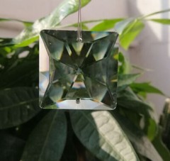 10pcs 32mm 2holes Faceted Square Beads Crystal Pendant Prism Hanging Chandelier