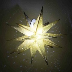 Geometrical Multi Point Star Lantern, Hanging Decoration – White