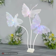 Butterfly Stand With Led Lights Artificial Butterfly Wedding Party Aisle Decor