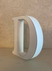 Distressed Wood Letter ‘D’ Decor Wedding Centerpiece White 5.25 in H x 4.5 in W