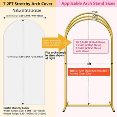 Wedding Arch Cover (7.2FT, 6.6FT, 6FT) Set of 3 Spandex Fitted Wedding Arch Stan