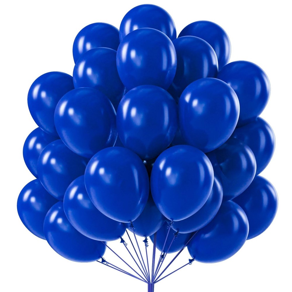 PartyWoo Royal Blue Balloons 101 pcs 12 Inch Matte Dark Blue Latex Helium Bal…