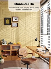Acoustical Wall Panels,6 Pack 23.6×23.6 Inch UV Wood Texture Wall Art for L
