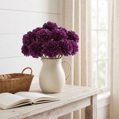 Larksilk Lavender Carnations, Fake Flowers, 100 Pack for Events, Weddings, DIY