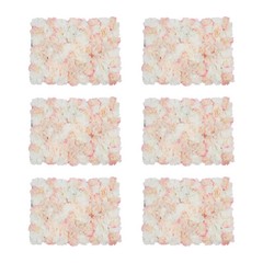 6Pcs Artificial Silk Flower Wall Panel Floral Backdrop Party Wedding Decoration