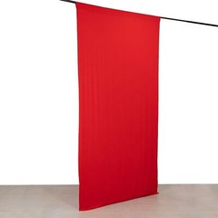 5 ft x 10 ft RED 4-Way Stretch Spandex Divider Backdrop Curtain Party Wedding