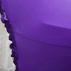 Purple Satin Rosette SPANDEX Stretchable Banquet CHAIR COVER Wedding