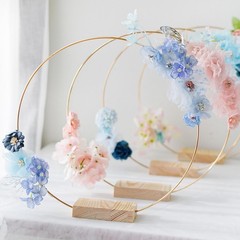 OurWarm 12Pcs 12 Inch Floral Hoop Centerpiece with Stand for Table, Metal Cen…