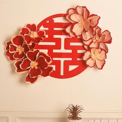 Chinese New Year Decor Wrinkle Flower Wedding Room Background Wall Decoraiton