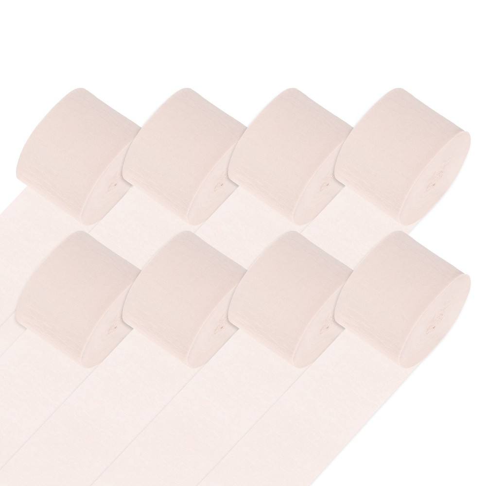 8-Rolls 656ft Crepe Paper Streamer for DIY [Light Pink-1.8 Inch x 82 Ft/Roll]
