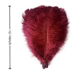 10pcs bouquet feathers 12-14inch 30-35cm for home wedding decoration burgundy