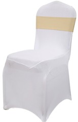 100 Spandex Stretch Chair Cover Sashes Bows Wedding Party (Champagne) ~FREE SHIP