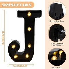 Led Marquee Letters, Black Light Up Letters, Small Led Letter Lights, Battery…