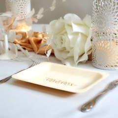 Mr. and Mrs. Disposable Wedding Plates – Rustic, Compostable Alternative t