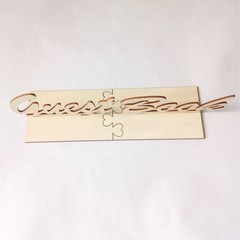 Khaki Wooden Guest Book Stand Sign Freestanding Rustic Wedding Party Decoration