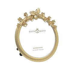 Circular Butterfly & Floral Photo Frame / 4×4 In | For Tabletop Display |