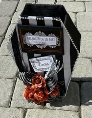Beetlejuice,Halloween Wedding,card box,coffin,black,orange,til death do us part,