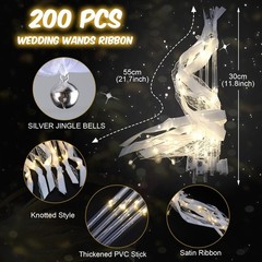 HONLYNE 100PCS Light up Wands for wedding, Wedding White Warm