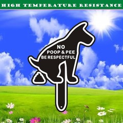 2 Pack No Poop Dog Signs for Yard – 11″x7.6″ Aluminum Be Respectful Sign with…