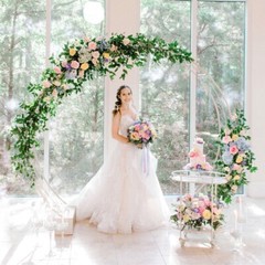 2.4m Round Wedding Arch Frame Circle Flower Balloon Archway Backdrop Stand Decor