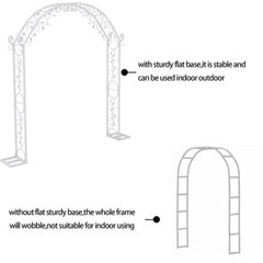 Wedding Arch Garden Arbor Curved Metal Durable Iron Plants Trellis Lattice Stand