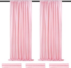 Backdrop Curtain Drapes 4 Pieces 2FTx8FT Blush Pink Wedding Backdrop Bridal