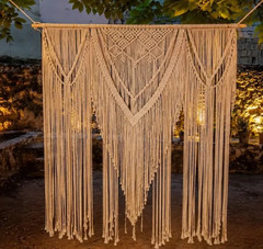 Handmade Macrame Large Backdrop Curtain Bohemian Decoration Wall Arch Backdrop