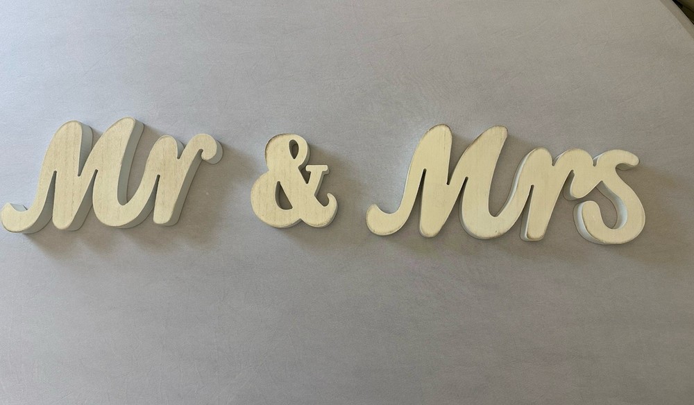 Mr & Mrs Wedding Sign Tabletop Reception Wooden Party Decoration Standing