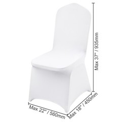 Uimoso 12PCS White Stretch Spandex Folding Chair Covers for Wedding Party Dining