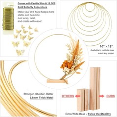 10 Pack Floral Hoop with Stand and 38-Yard Paddle Wire 12 Inch Metal Rings fo…