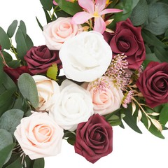 Red& White& Pink 9ft Long PP Artificial Flower Garland For Wedding Decoration