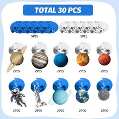 30 Pcs Space Themed Party Decorations Space Hanging Swirl Space Birthday Deco…