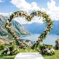 Heavy Duty Heart Wedding Arch Dual Support Flower Balloon Backdrop Stand Decor
