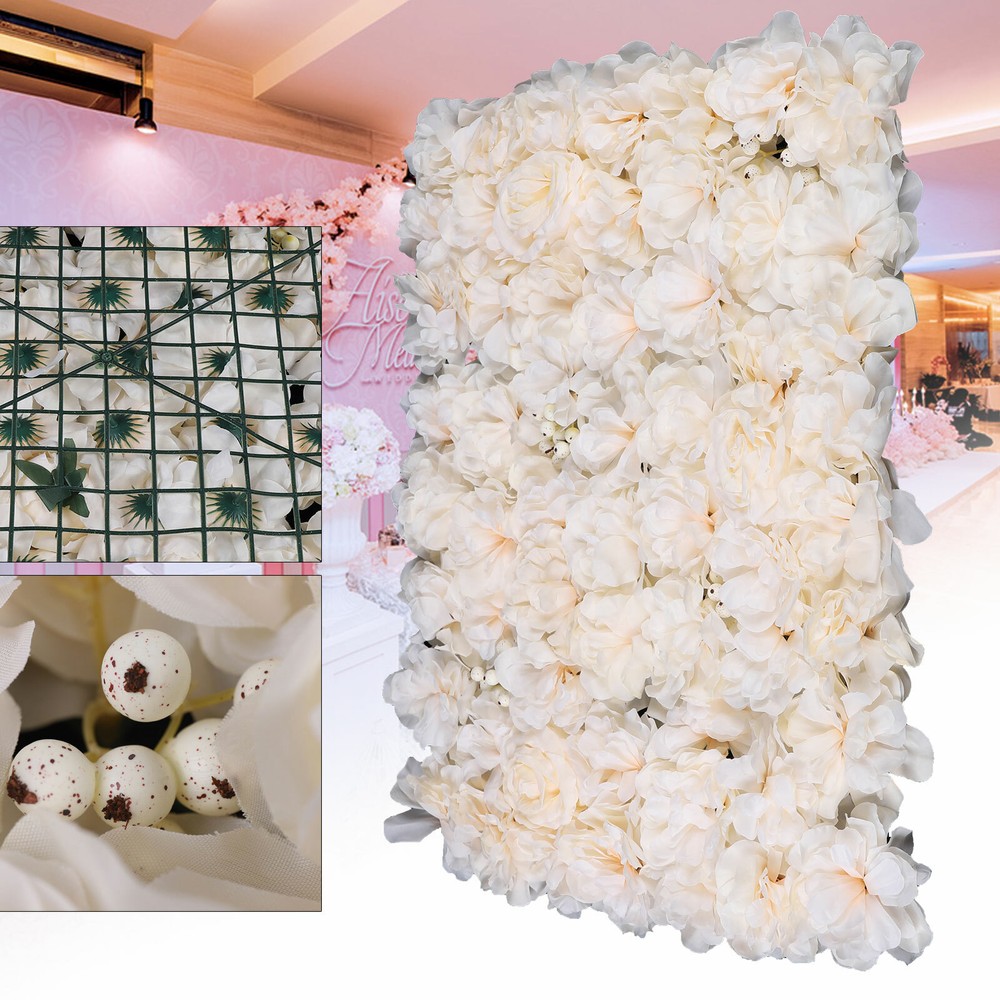 40x60cm Artificial Fake Flower Wall Panel Banquet Wedding &Party Decor 6pc