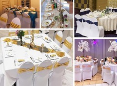 100PCS Stretch Wedding rose gold Chair sashes with Buckle Slider Sashes Bow D…
