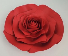 Decor In The Box 5 piece Handmade Paper Flower Set, Fully Assembled (Red)