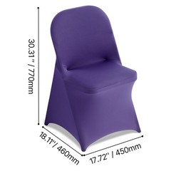 Uimoso 50PCS Purple Stretch Spandex Chair Covers for Weddings and Events