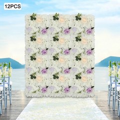 3D Flower Wall Panel-12pcs Artificial Flower Wall Background Rose Wedding Wall