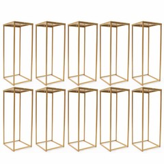10Pcs Gold Iron Metal Flower Stand Pedestal Centerpiece for Weddings