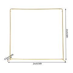 Metal Square Backdrop Stand 2 × 0.5 × 2 m Gold Frame With Pink Cover For Wedding