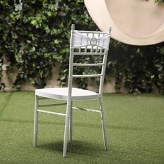 10 White Spandex CHAIR SASHES with Silver Round Buckles Wedding Decorations SALE